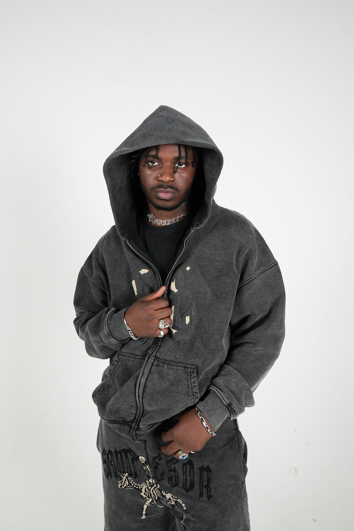 Skeleton Rider Zip Up Hoodie