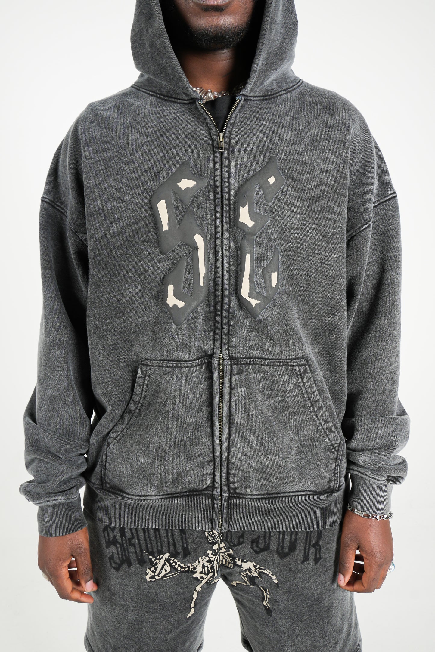 Skeleton Rider Zip Up Hoodie