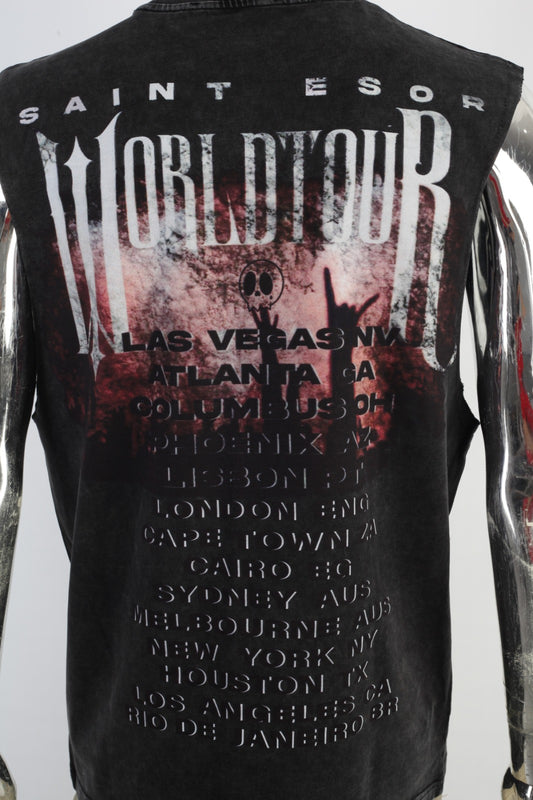 World Tour Sleeveless Tee — Black Rock Star Collection
