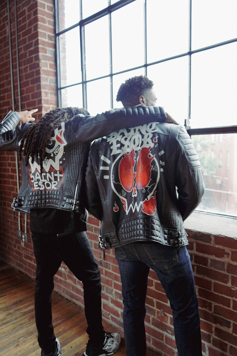Graffiti Hand Painted Biker Jacket | Saint Esor
